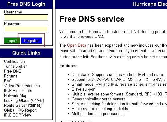 推荐稳定的国外免费DNS he.net DNS操作图文教程