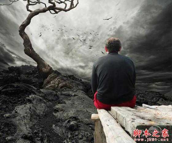 Photoshop合成制作暗色悲伤荒凉的意境