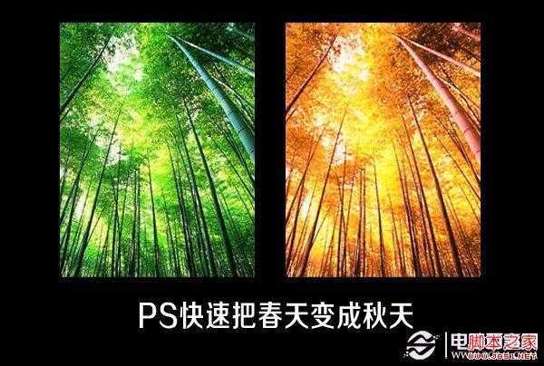 如何使用PS快速把春天变成秋天 Photoshop实例教程