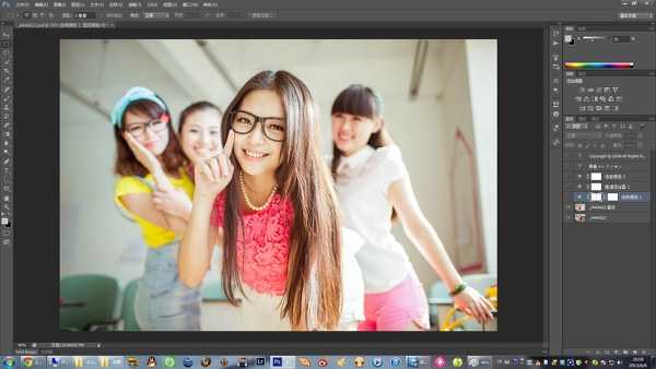 PhotoShop(PS)将宿舍中的女生照片调成淡紫色实例教程