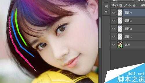 Photoshop为头发增加漂亮的色彩